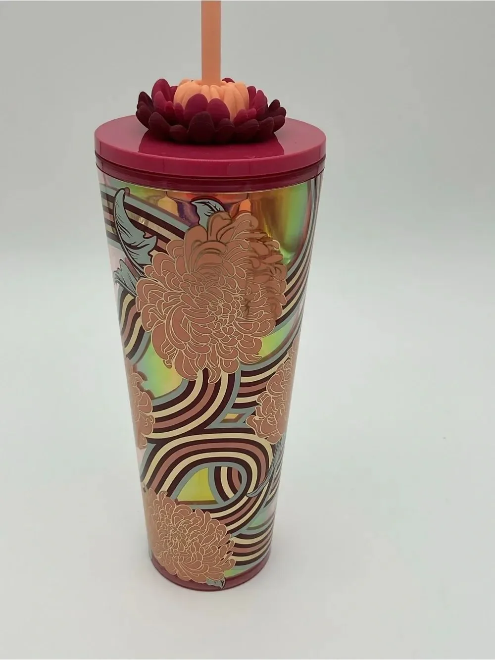 Starbucks 2024 Holiday Flower Straw Cold Cup